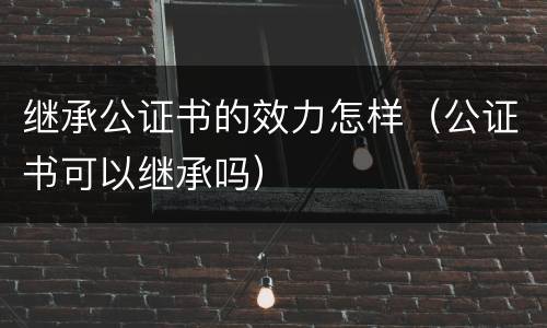 继承公证书的效力怎样（公证书可以继承吗）