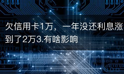 欠信用卡1万，一年没还利息涨到了2万3.有啥影响