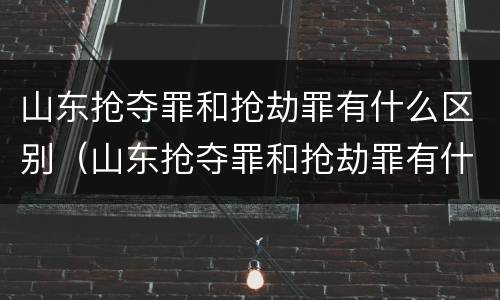 山东抢夺罪和抢劫罪有什么区别（山东抢夺罪和抢劫罪有什么区别呢）
