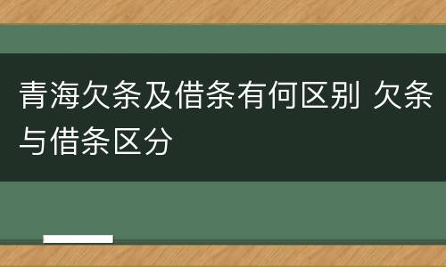 青海欠条及借条有何区别 欠条与借条区分