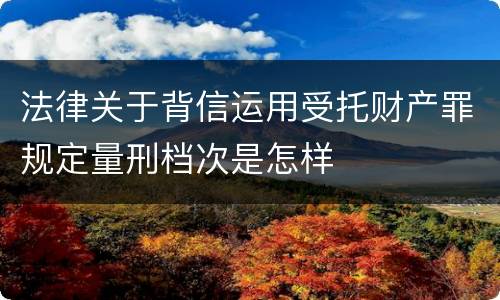 法律关于背信运用受托财产罪规定量刑档次是怎样