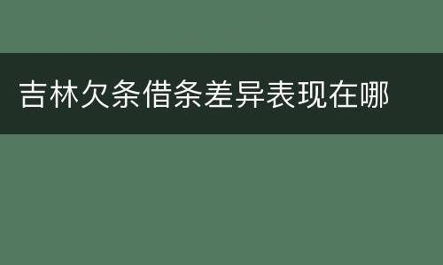 吉林欠条借条差异表现在哪