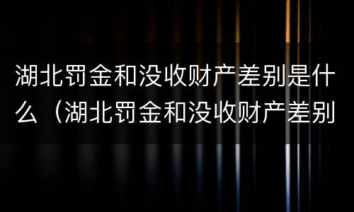 湖北罚金和没收财产差别是什么（湖北罚金和没收财产差别是什么呢）