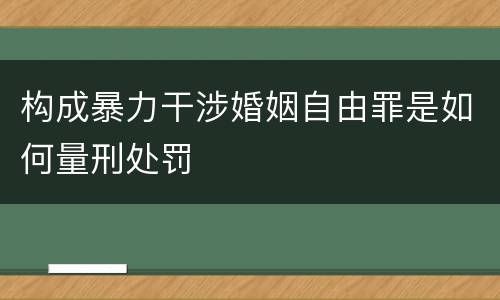 构成暴力干涉婚姻自由罪是如何量刑处罚