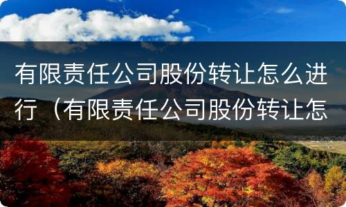 有限责任公司股份转让怎么进行（有限责任公司股份转让怎么进行分红）