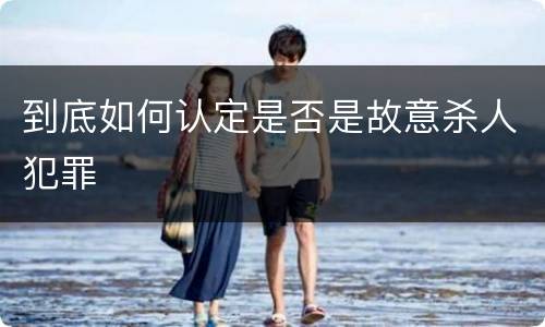 到底如何认定是否是故意杀人犯罪