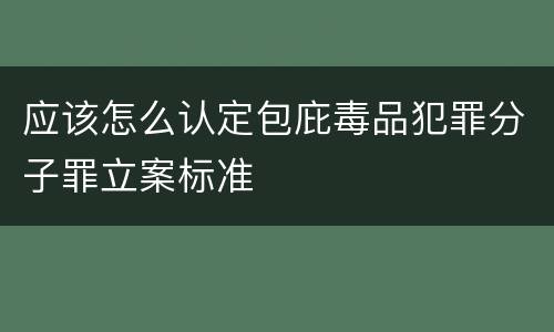 应该怎么认定包庇毒品犯罪分子罪立案标准
