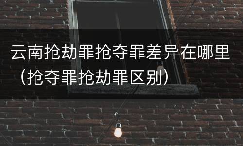 云南抢劫罪抢夺罪差异在哪里（抢夺罪抢劫罪区别）