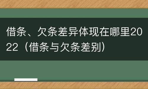 借条、欠条差异体现在哪里2022（借条与欠条差别）