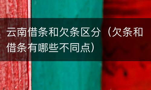 云南借条和欠条区分（欠条和借条有哪些不同点）