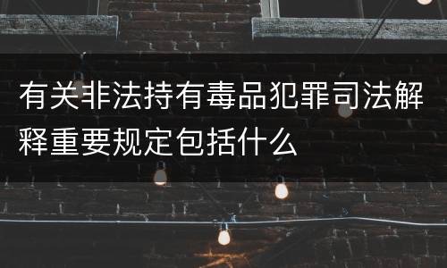有关非法持有毒品犯罪司法解释重要规定包括什么