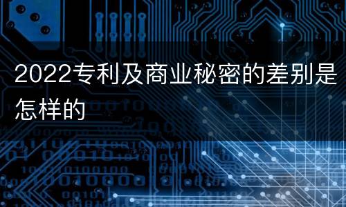 2022专利及商业秘密的差别是怎样的
