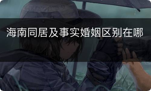 海南同居及事实婚姻区别在哪