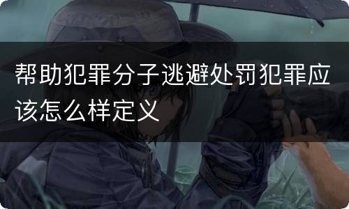 帮助犯罪分子逃避处罚犯罪应该怎么样定义