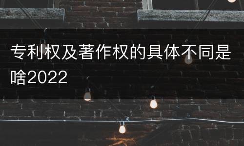 专利权及著作权的具体不同是啥2022