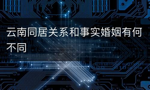 云南同居关系和事实婚姻有何不同