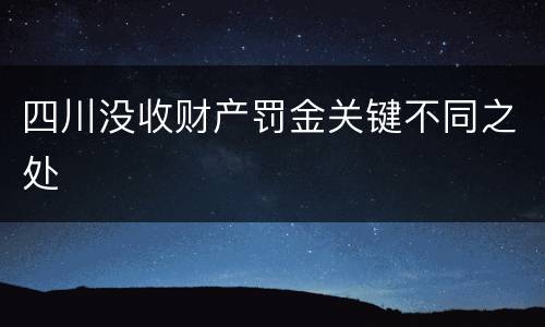 四川没收财产罚金关键不同之处