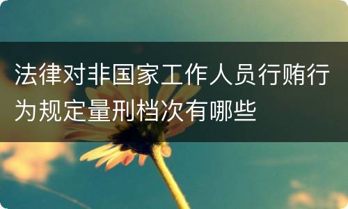 法律对非国家工作人员行贿行为规定量刑档次有哪些