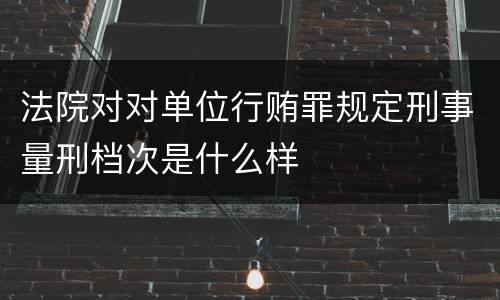 法院对对单位行贿罪规定刑事量刑档次是什么样