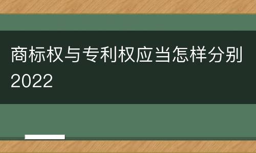 商标权与专利权应当怎样分别2022