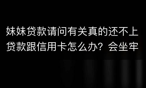 妹妹贷款请问有关真的还不上贷款跟信用卡怎么办？会坐牢