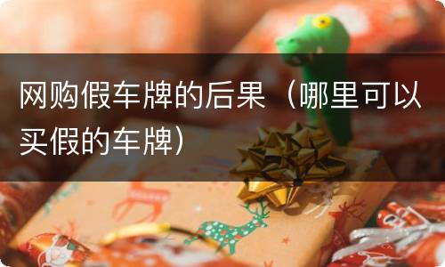 网购假车牌的后果（哪里可以买假的车牌）