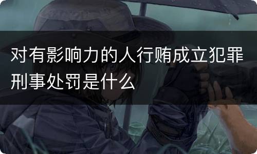 对有影响力的人行贿成立犯罪刑事处罚是什么