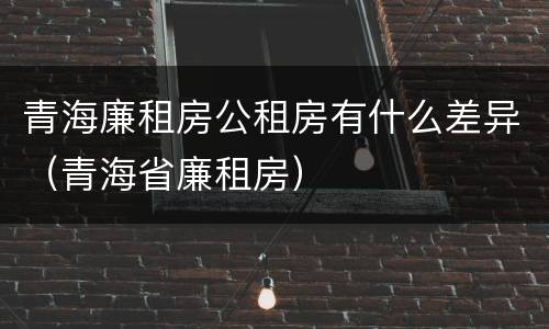 青海廉租房公租房有什么差异（青海省廉租房）