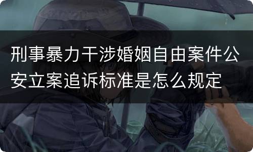 刑事暴力干涉婚姻自由案件公安立案追诉标准是怎么规定