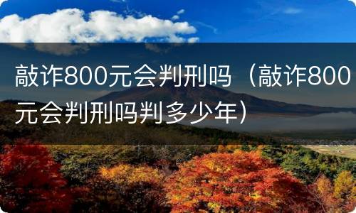 敲诈800元会判刑吗（敲诈800元会判刑吗判多少年）