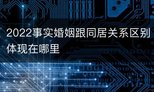 2022事实婚姻跟同居关系区别体现在哪里