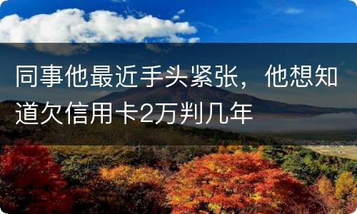 同事他最近手头紧张，他想知道欠信用卡2万判几年
