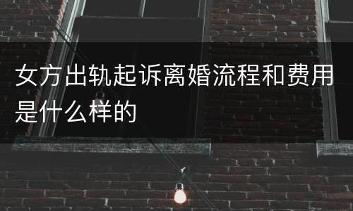 女方出轨起诉离婚流程和费用是什么样的