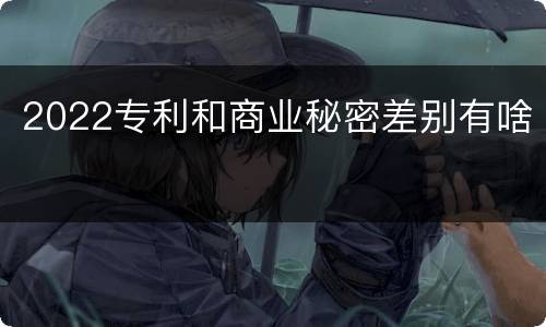 2022专利和商业秘密差别有啥