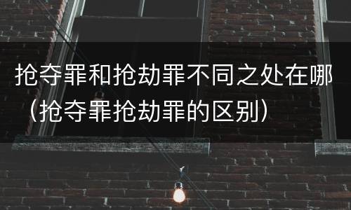 抢夺罪和抢劫罪不同之处在哪（抢夺罪抢劫罪的区别）