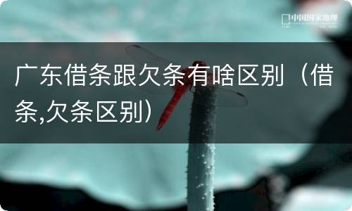 广东借条跟欠条有啥区别（借条,欠条区别）