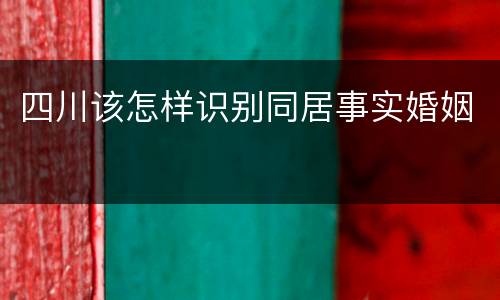 四川该怎样识别同居事实婚姻