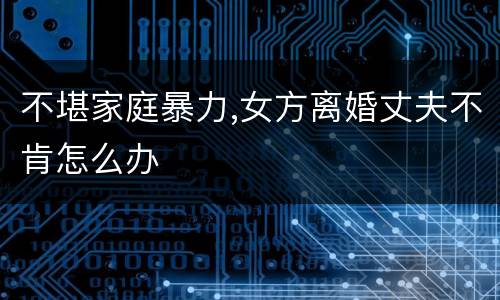 不堪家庭暴力,女方离婚丈夫不肯怎么办