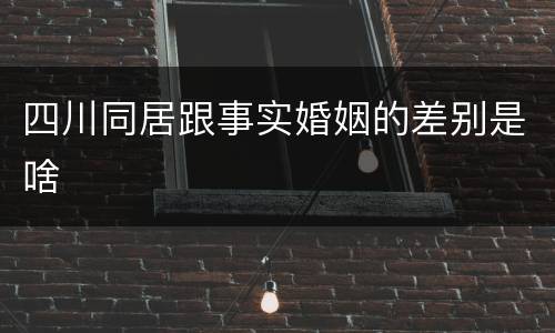 四川同居跟事实婚姻的差别是啥