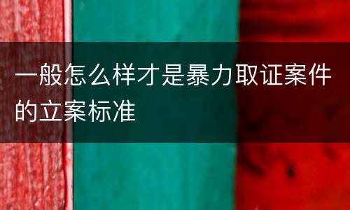 一般怎么样才是暴力取证案件的立案标准