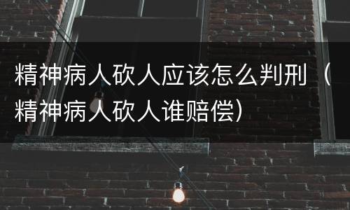 精神病人砍人应该怎么判刑（精神病人砍人谁赔偿）