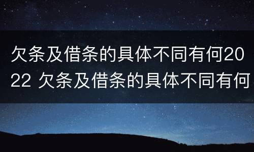 欠条及借条的具体不同有何2022 欠条及借条的具体不同有何2022法律规定