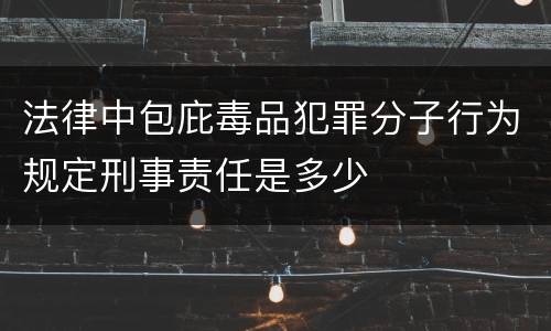 法律中包庇毒品犯罪分子行为规定刑事责任是多少