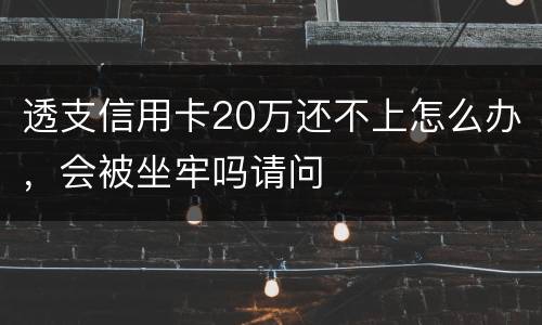 透支信用卡20万还不上怎么办，会被坐牢吗请问