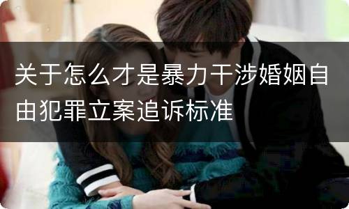 关于怎么才是暴力干涉婚姻自由犯罪立案追诉标准