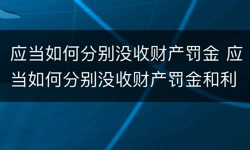 应当如何分别没收财产罚金 应当如何分别没收财产罚金和利息