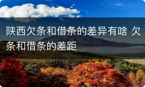 陕西欠条和借条的差异有啥 欠条和借条的差距