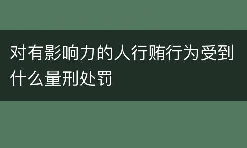 对有影响力的人行贿行为受到什么量刑处罚