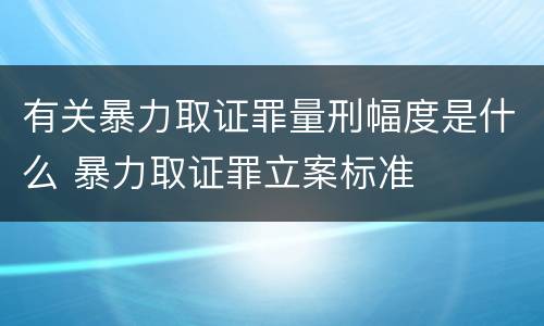 有关暴力取证罪量刑幅度是什么 暴力取证罪立案标准