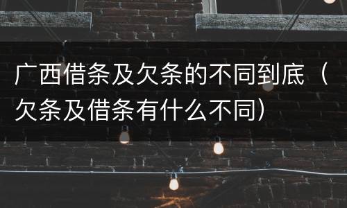 广西借条及欠条的不同到底（欠条及借条有什么不同）